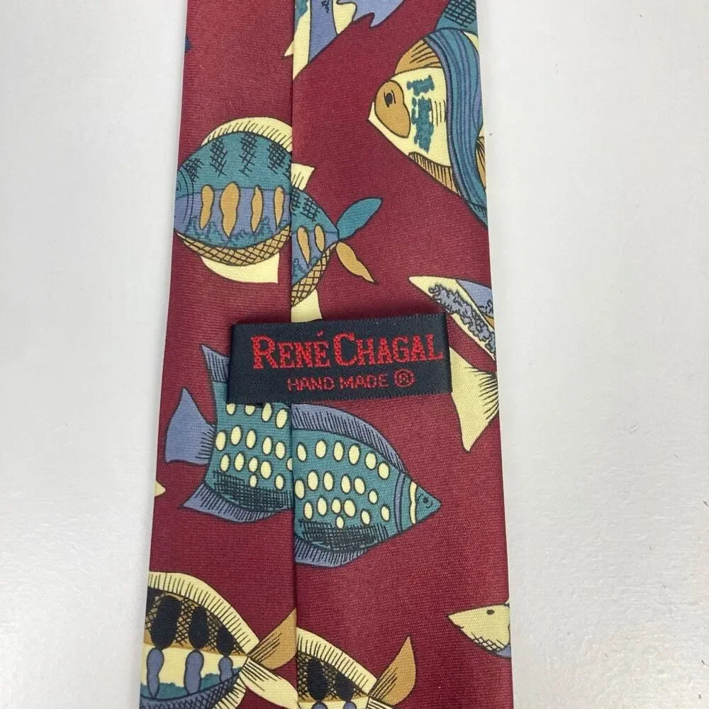 Rene Chagal 100% Silk Hand Made Necktie Tie Looney Tunes Bugs Bunny Daffy Tweety